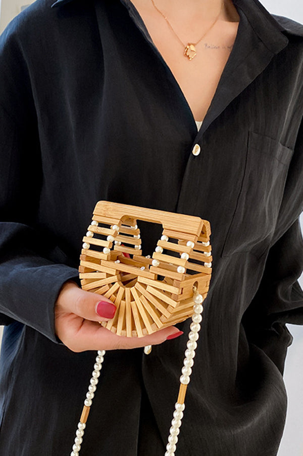 Fashionable Bamboo Pearl Handbag