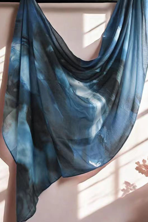 Watercolor Series Satin Shawl Scarf