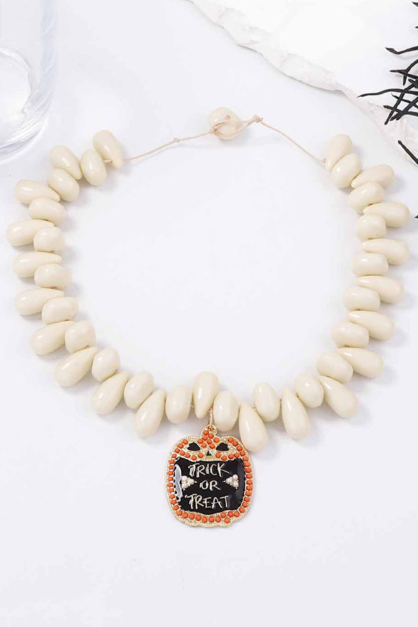 Halloween Simple Beaded Owl Pendant Necklace