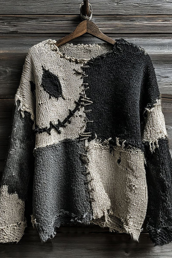 Halloween Print Loose Round Neck Long Sleeve Casual Sweatshirt
