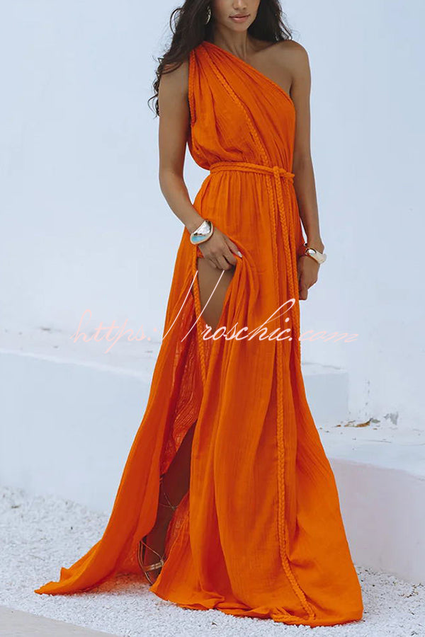 backless dresses for prom A-line Spaghetti Straps Corset Back Prom Dress With Split, Red / Custom Size