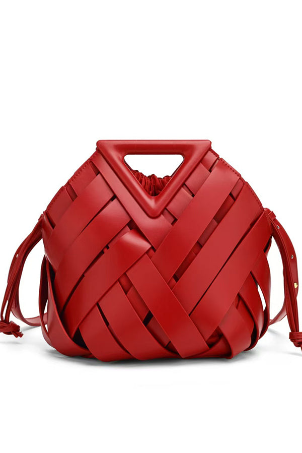 Fashion Triangle Woven Large-capacity Handbag