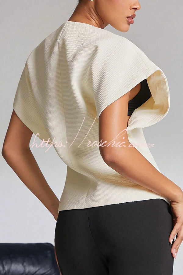 Fashion Button V-neck Asymmetrical Suit Vest