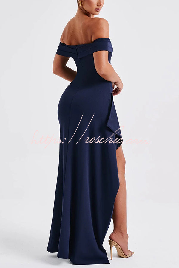 Sexy Lady Off Shoulder High Slit Maxi Dress