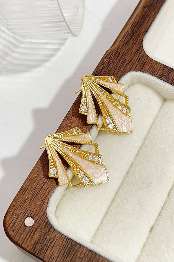 Fashionable Hollow Enamel Diamond Earrings
