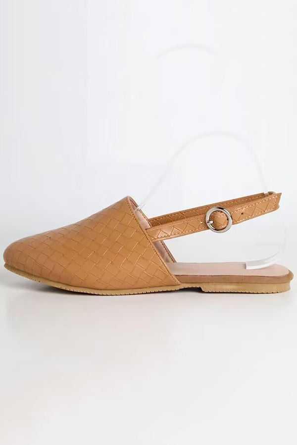 Casual Pointed Toe Woven Flat Sandals
