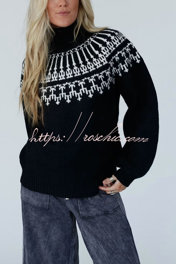 Christmas Thickened Turtleneck Long Sleeve Knitted Sweater