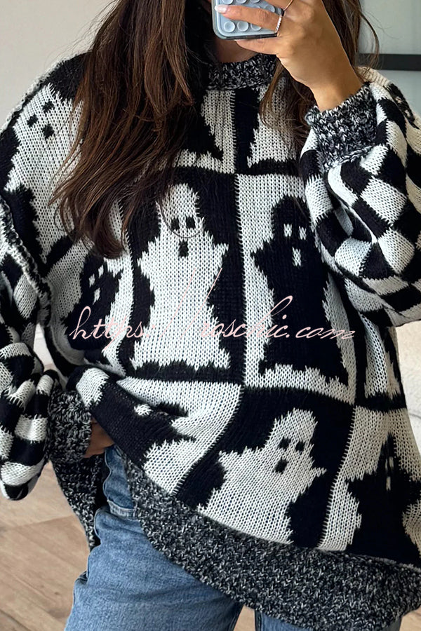 Halloween Casual Loose Crew Neck Sweater