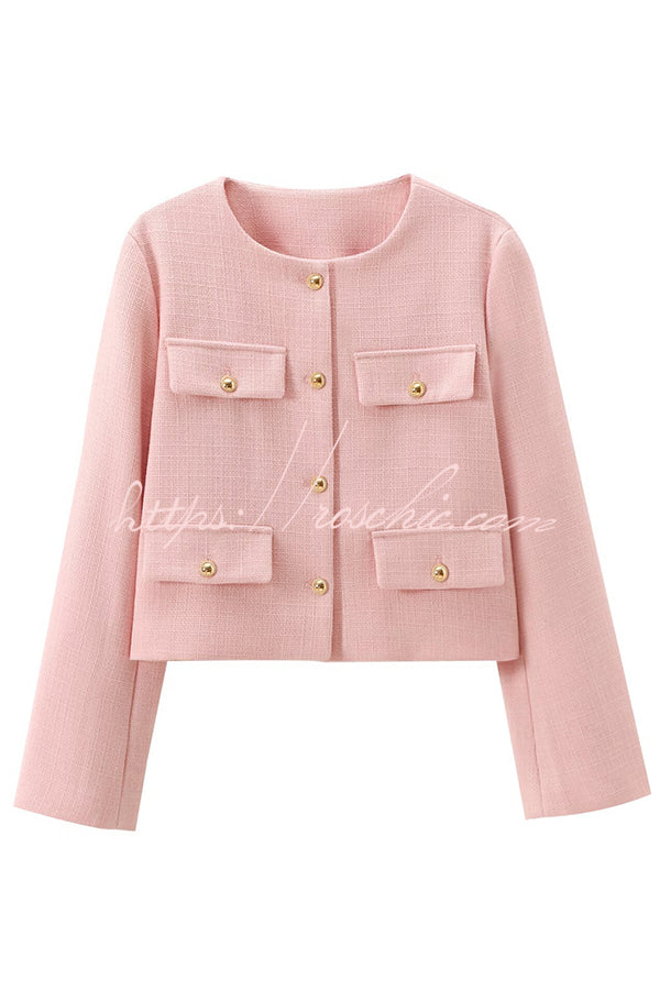 Stylish Buttoned Long Sleeve Casual Pocket Blazer