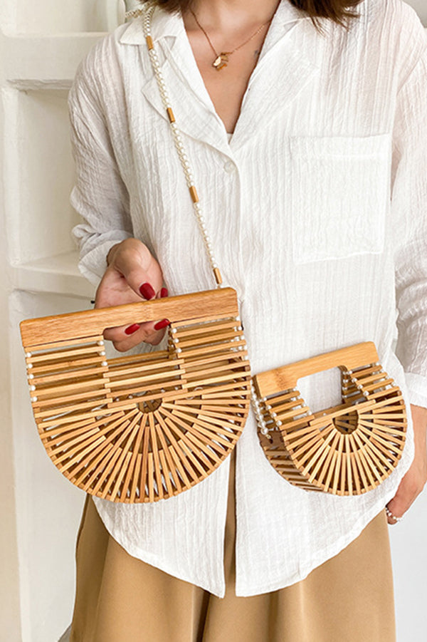 Fashionable Bamboo Pearl Handbag