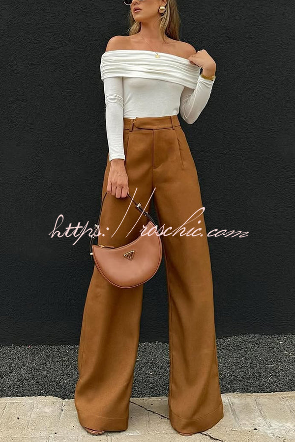 Solid Color Casual Pocket Loose Wide-leg Pants