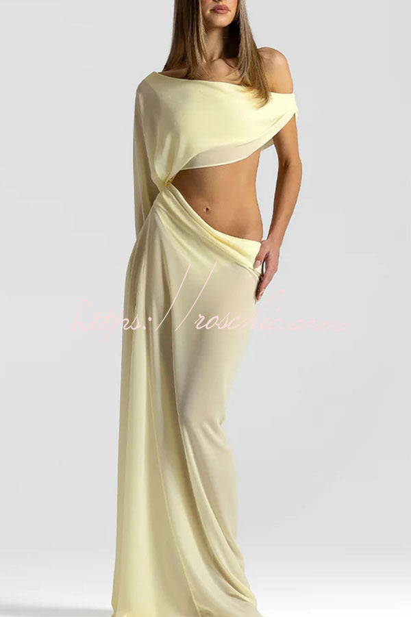 Sculptural Asymmetric Cutout Maxi Dress – roschic