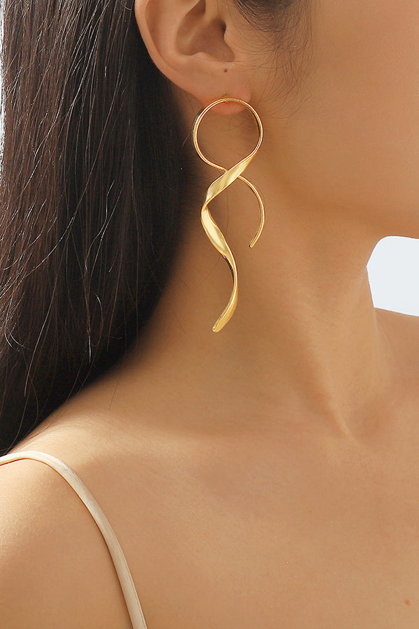 Simple Geometric Wrap Asymmetrical Earrings