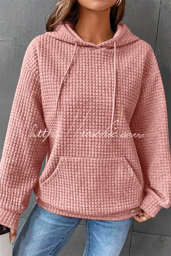 Antinson Loose Long Sleeve Drawstring Pullover Pocket Hoodie