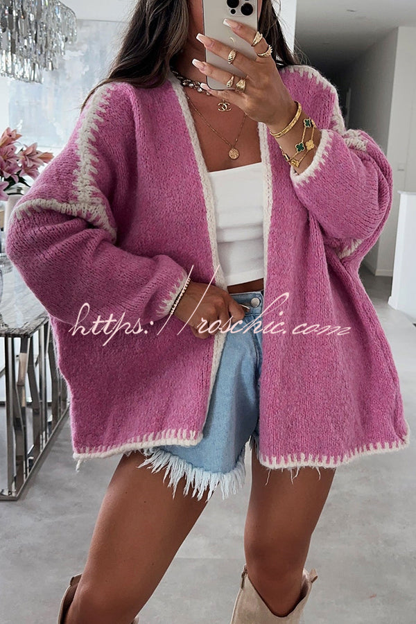 Fashionable Casual Long-sleeved Loose Knitted Cardigan