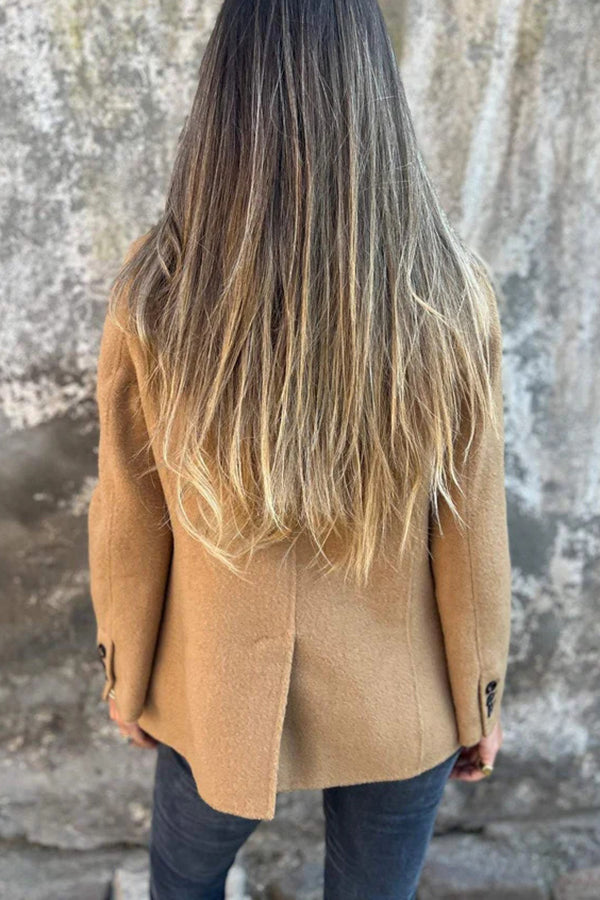 Solid Color Casual Wool Lapel Button Blazer