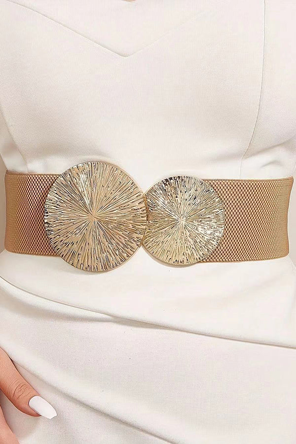 Fashionable Elastic Double Circle Decorative Wide Belt