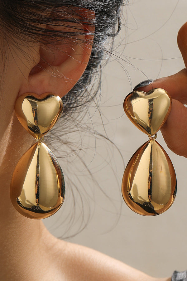 Simple Love Drop-shaped Metal Earrings