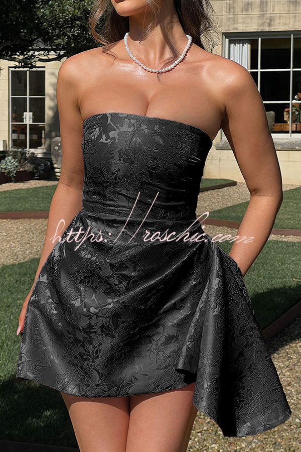 Jacquard Elegant Off-shoulder Backless Fitted Mini Dress – roschic