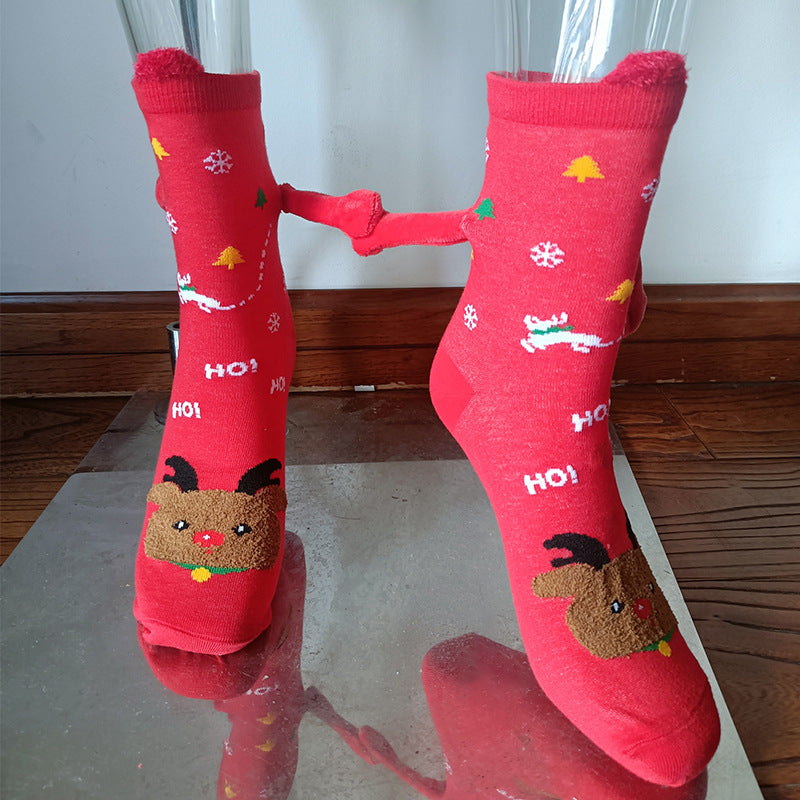 Christmas Cute Couple Magnetic Socks