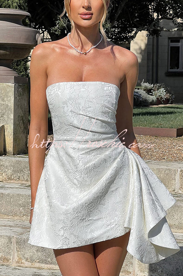 Jacquard Elegant Off-shoulder Backless Fitted Mini Dress  roschic