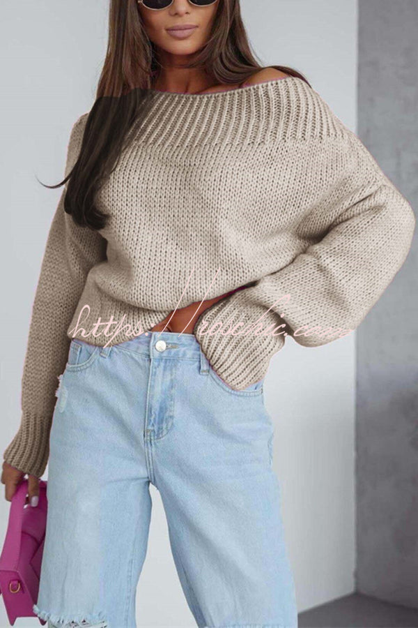 Solid Color Long-sleeved Round Neck Loose Knitted Sweater
