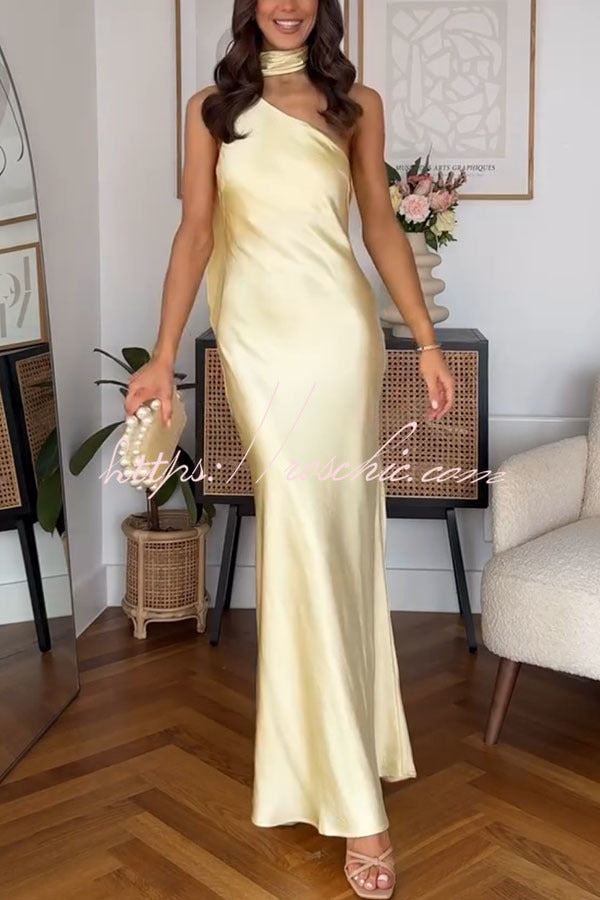 Flowing Elegance Satin One Shoulder Scarf Maxi Dress roschic Flowing Elegance Satin One Shoulder Scarf Maxi Dress roschic