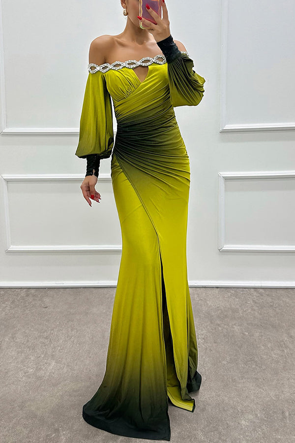 slim fit dress slacks Green Gemstone Gown– Teuta Matoshi
