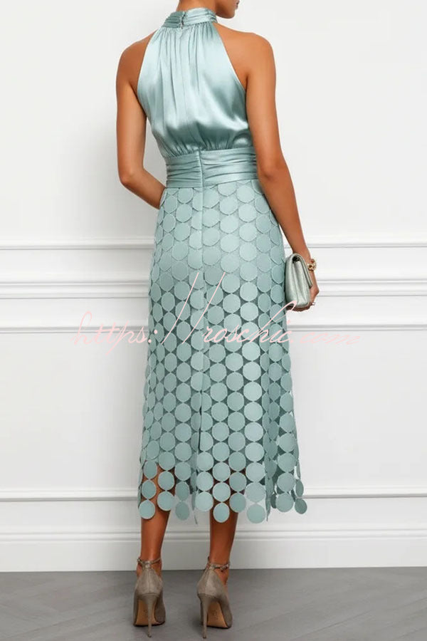 green polka dot halter neck dress Buy Sosandar Green Spot Print Pleated Halter Neck Dress from Next USA