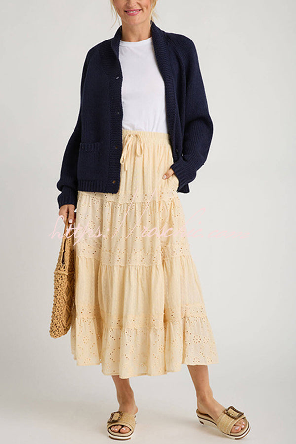 Fashion Lobster Pattern Casual Long Sleeve Knit Cardigan