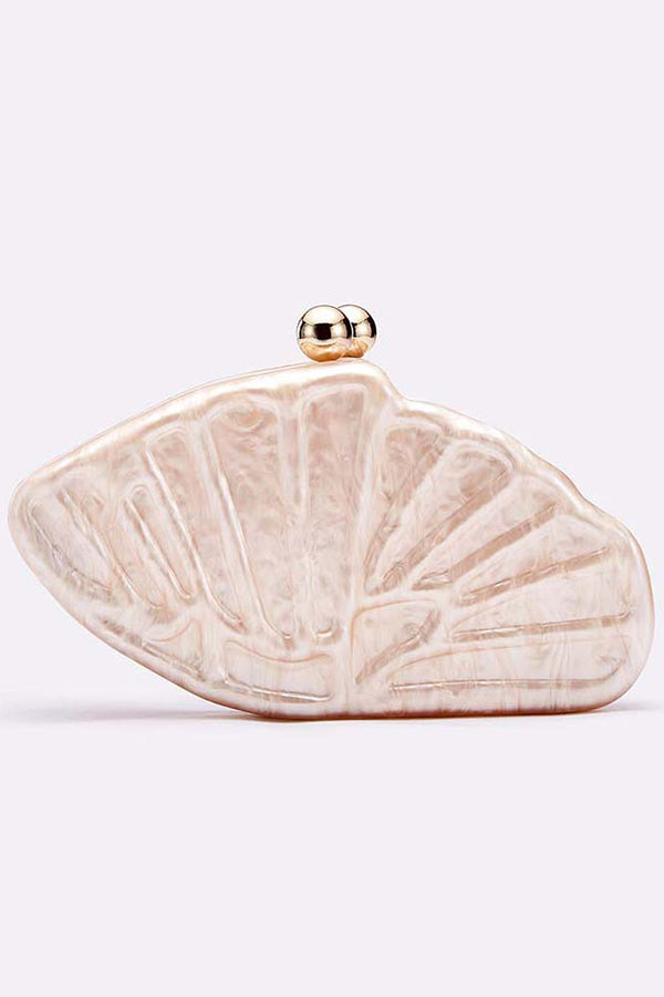 Fashion Acrylic Shell Fan Clutch