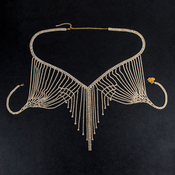 Sexy Backless Handmade Rhinestone Bra