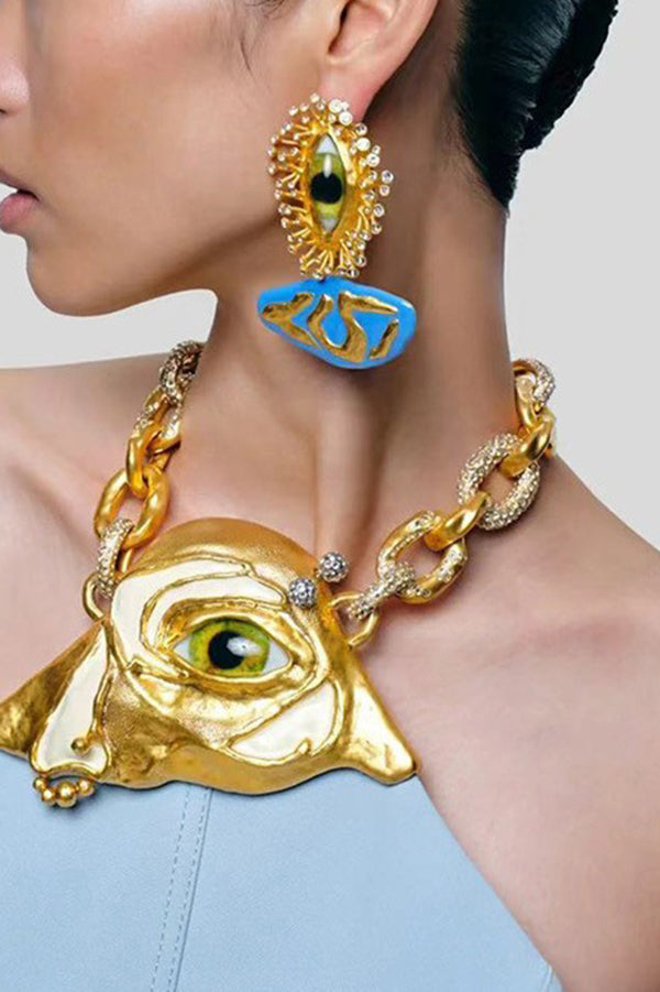 Fashionable Evil Eye Diamond Earrings