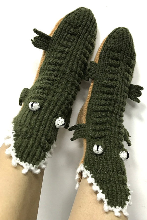 Christmas Knitted Crocodile Socks