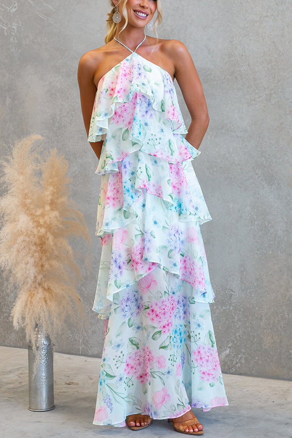 eden floral halter maxi dress Floral Halter Neck Maxi Dress  JardinVue