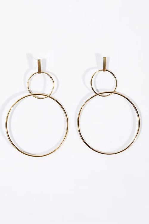 Double Hoop Drop Earrings