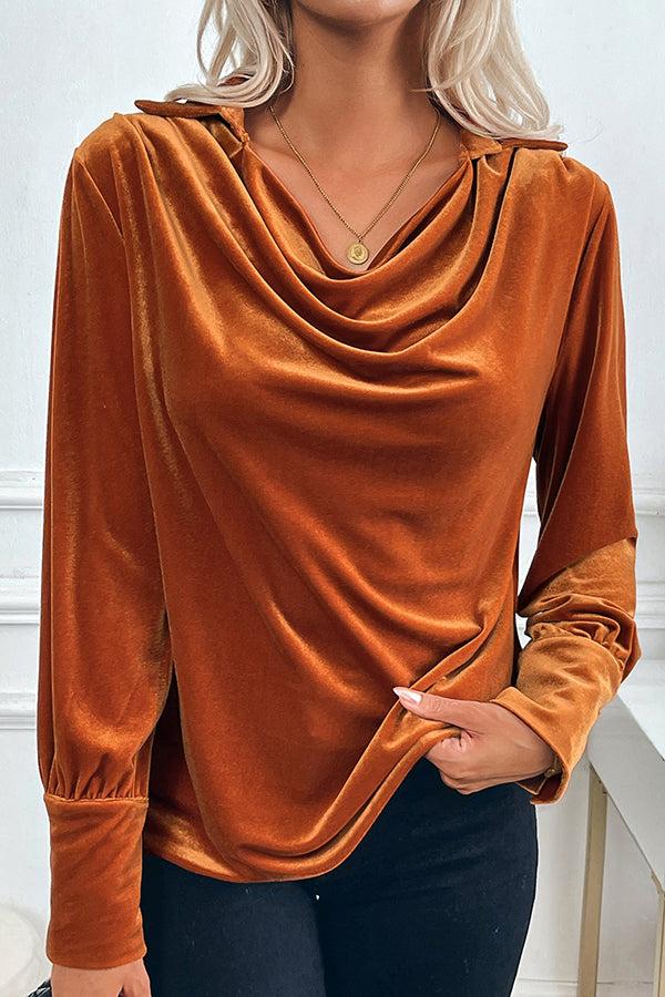 Solid Color Velvet Long-sleeved Casual Loose Shirt
