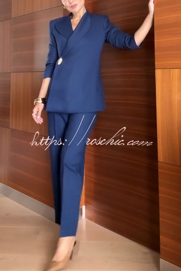 Exquisite and Fashionable High Waist Pocketed Straight Leg Pencil Pants