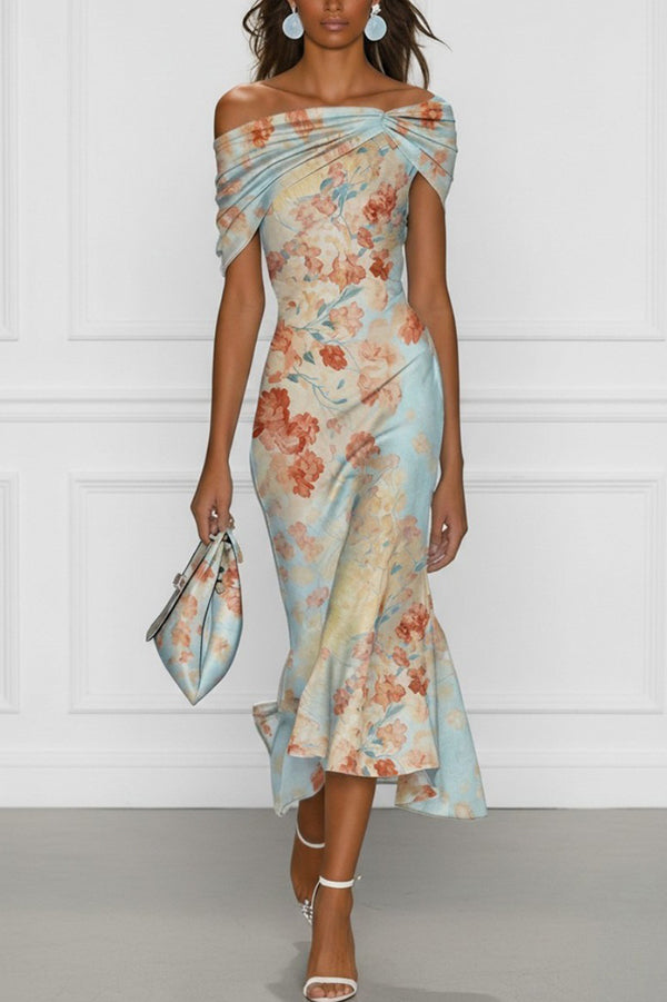 floral fishtail midi dress Dawnlight Midi Dress in Lemonade