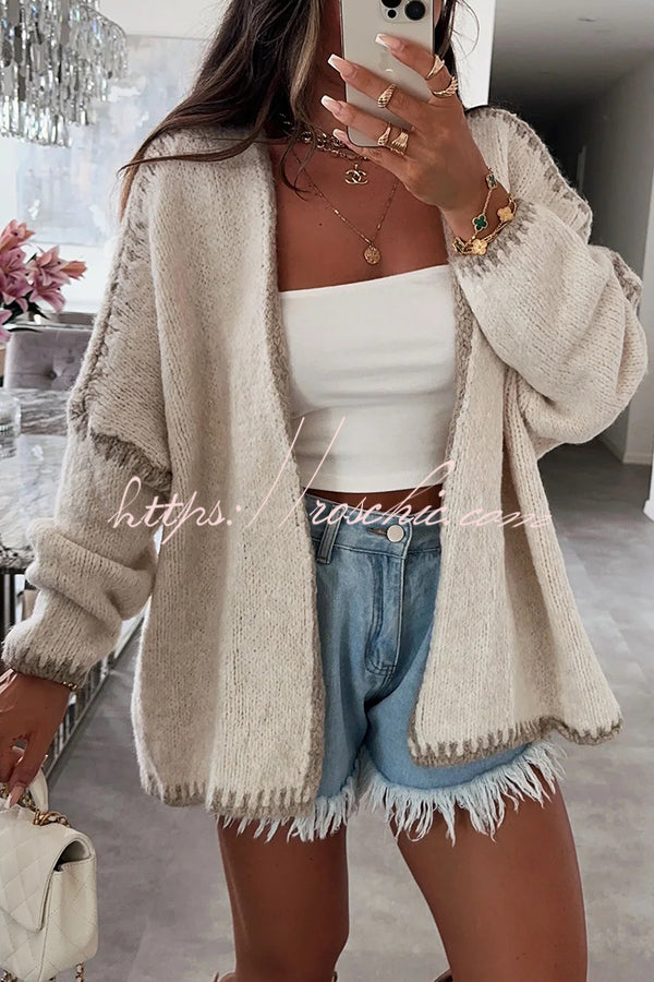 Fashionable Casual Long-sleeved Loose Knitted Cardigan