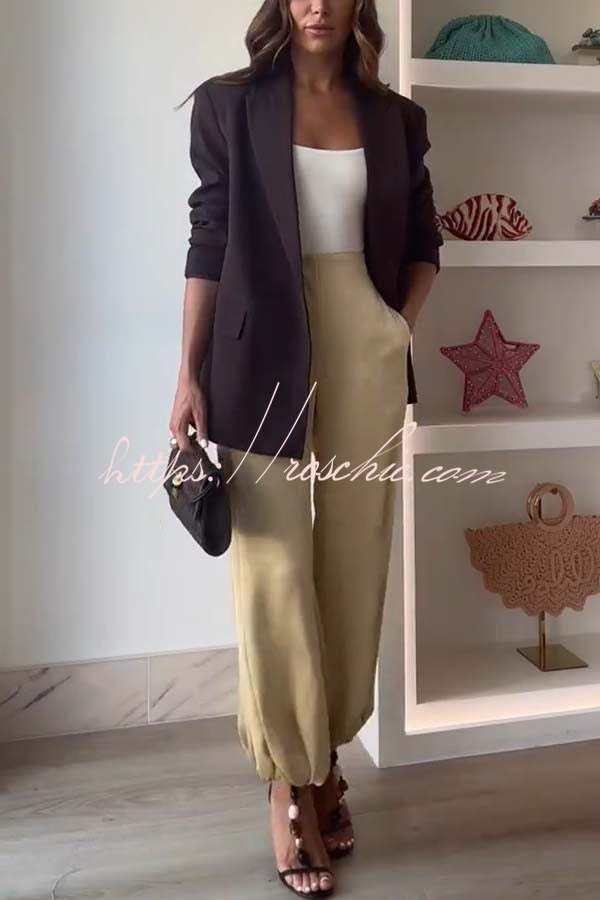 City Phantom Satin High Rise Pocket Aladdin Bloomers Pants