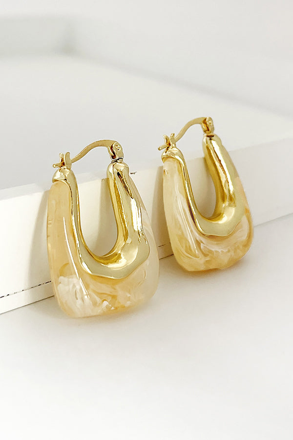 Fashionable Geometric U-shaped Colorful Jelly Earrings