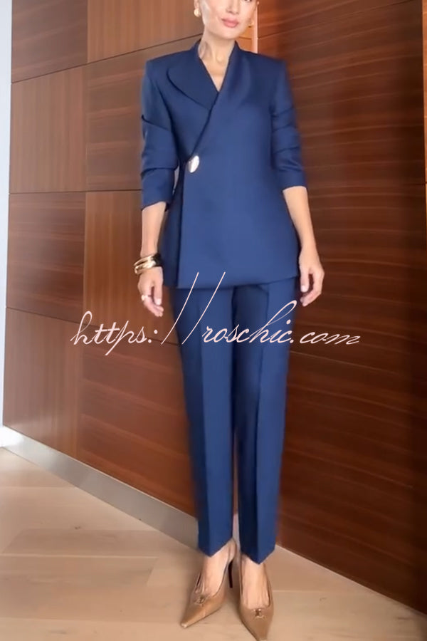 Exquisite and Fashionable High Waist Pocketed Straight Leg Pencil Pants