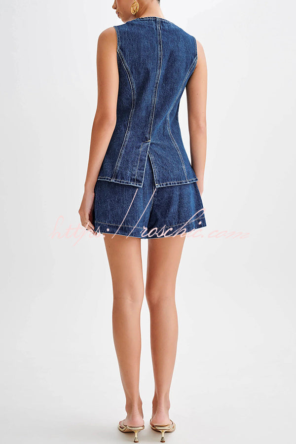 Abel Denim High Waist Relaxed Fit Shorts