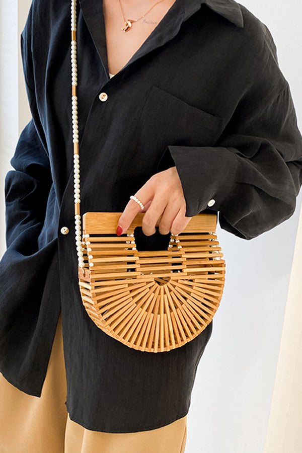 Fashionable Bamboo Pearl Handbag