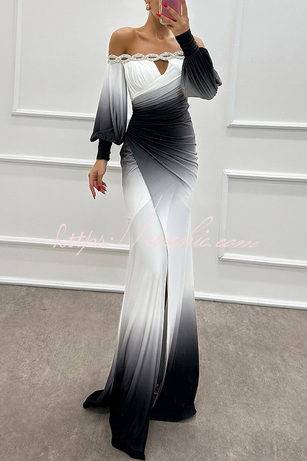 boat neck off shoulder dress Luxury Yellow Off Shoulder Evening Dress with Cape Train SS455