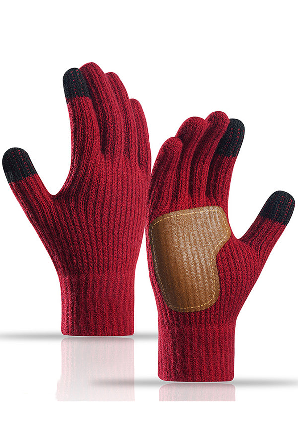 Outdoor Cycling Non-slip and Cold-proof Knitted Touchscreen Gloves