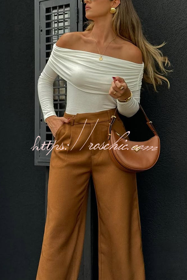 Solid Color Casual Pocket Loose Wide-leg Pants