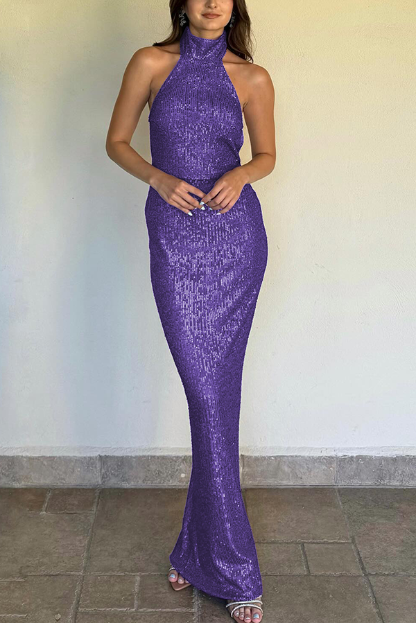 Sexy Sleeveless Backless Sequined Fitted Maxi Dress roschic Sexy Sleeveless Backless Sequined Fitted Maxi Dress roschic