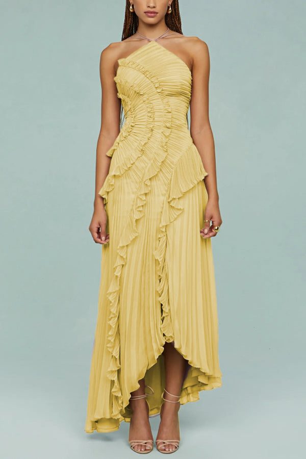 maxi pad dress Maxi Dress With Extreme Beaded Shoulder Pads S